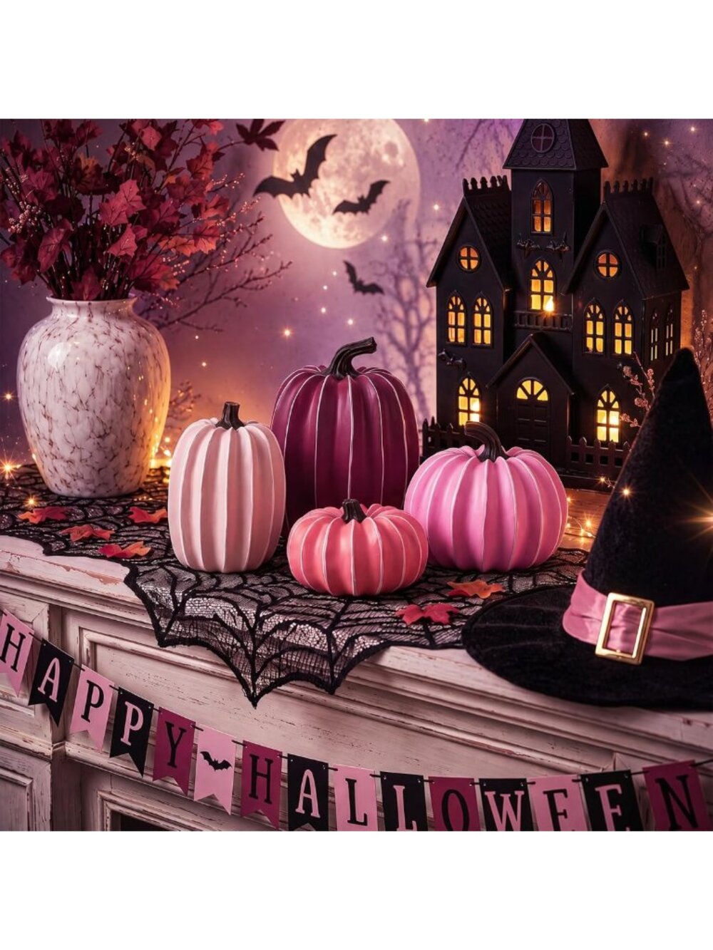 4 Pcs Fall Pumpkin Decor - Harvest Fake Resin Pumpkins for Thanksgiving - Picture 5 of 6